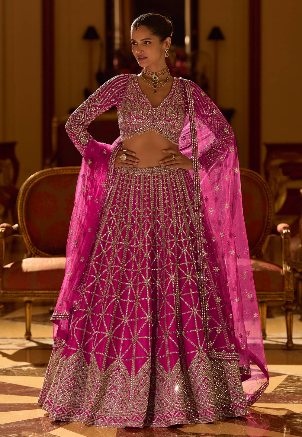 Magenta Silk Lehenga Choli 322460