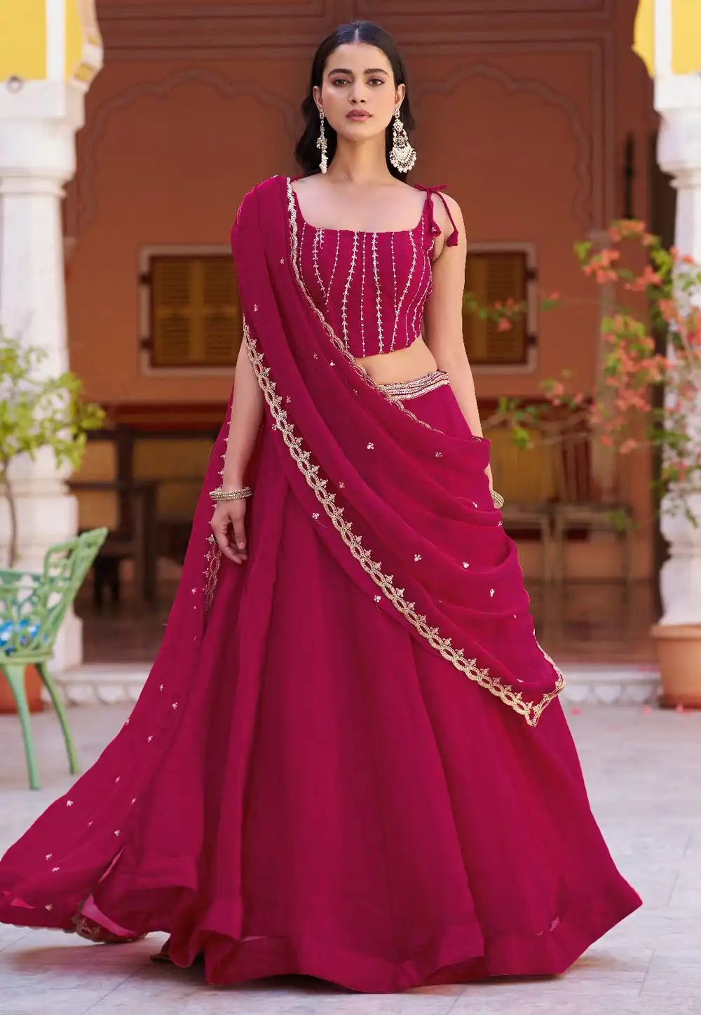 Magenta Silk Lehenga Choli 328821