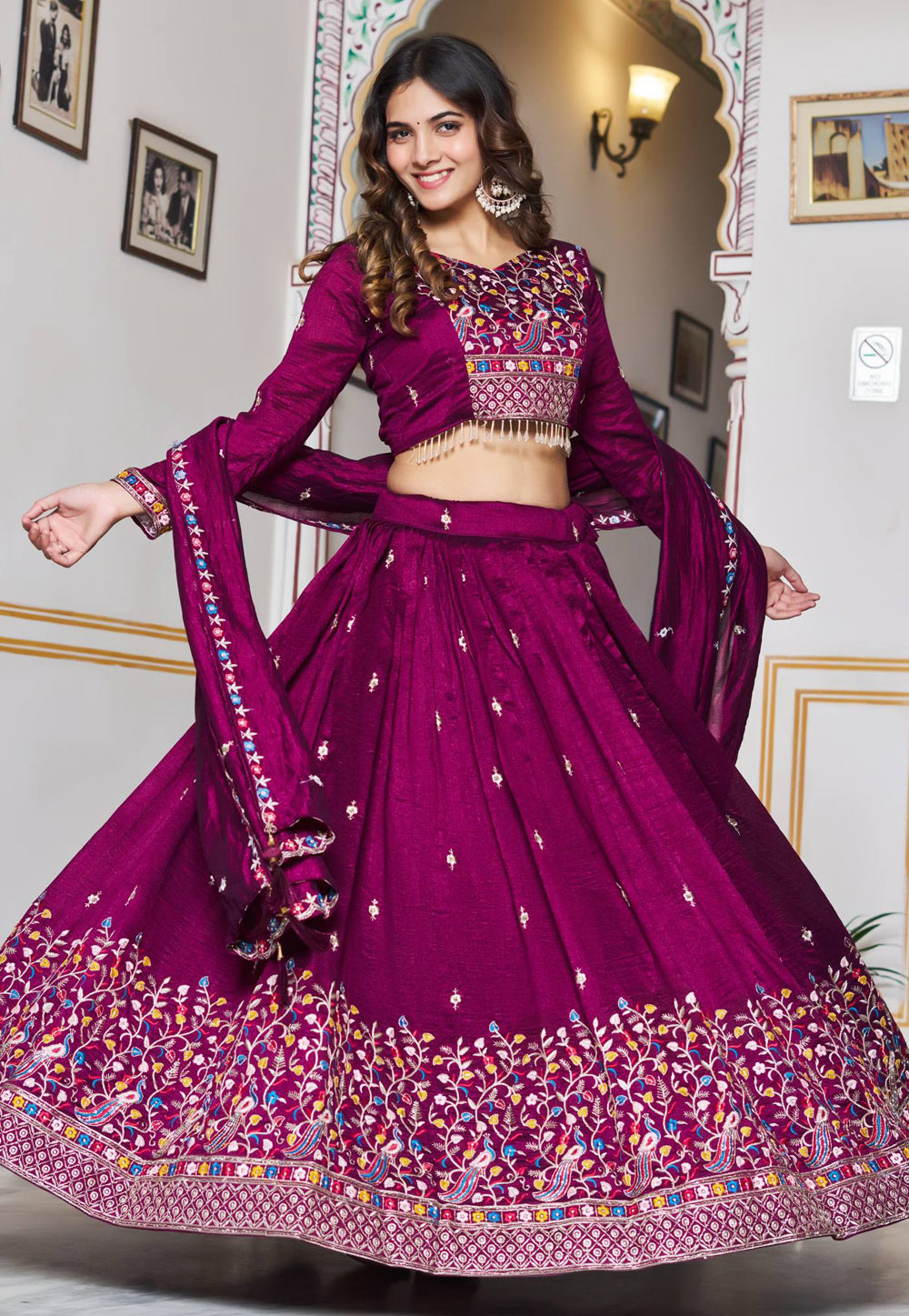 Magenta Silk Lehenga Choli 319947