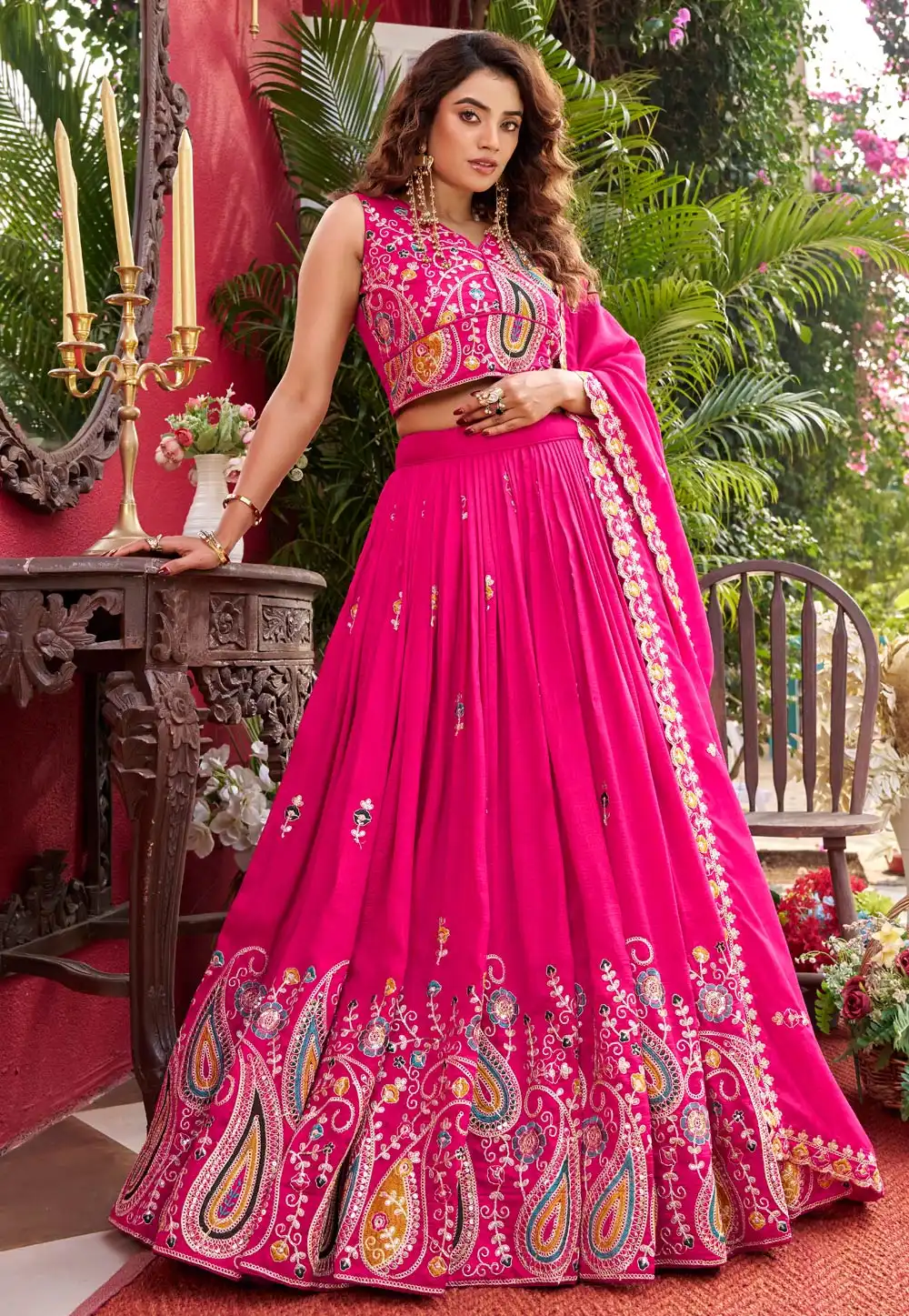 Pink Silk Lehenga Choli 323684
