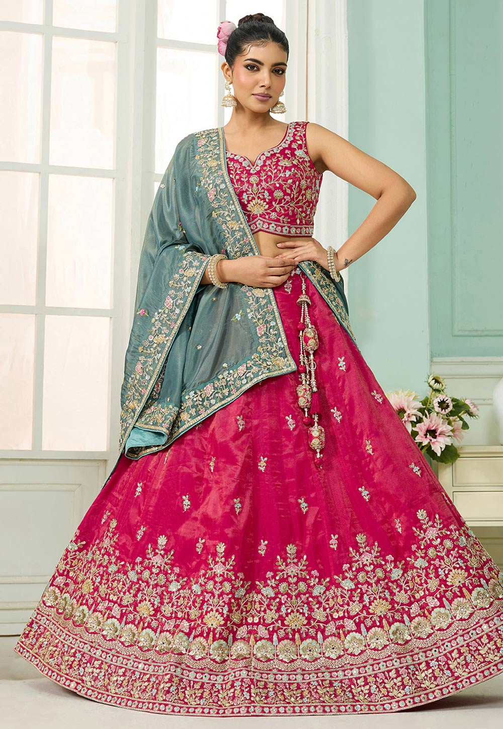 Magenta Silk Lehenga Choli 318091