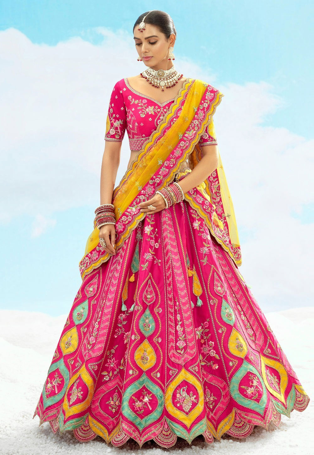 Magenta Silk Lehenga Choli For Wedding 306619