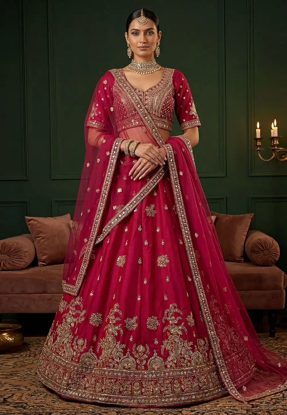 Magenta Silk Lehenga Choli For Wedding 328233