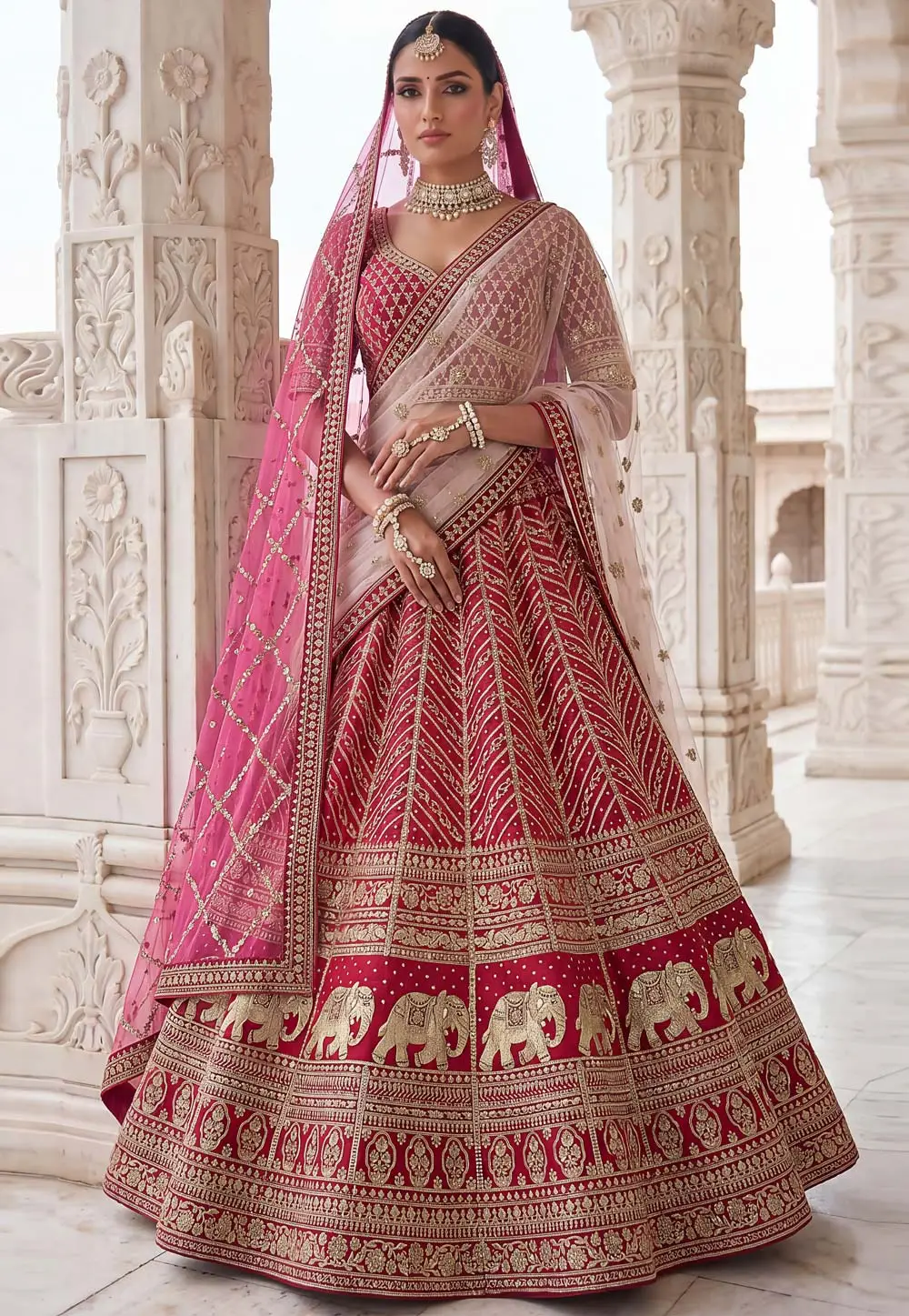 Magenta Silk Lehenga Choli For Wedding 332084