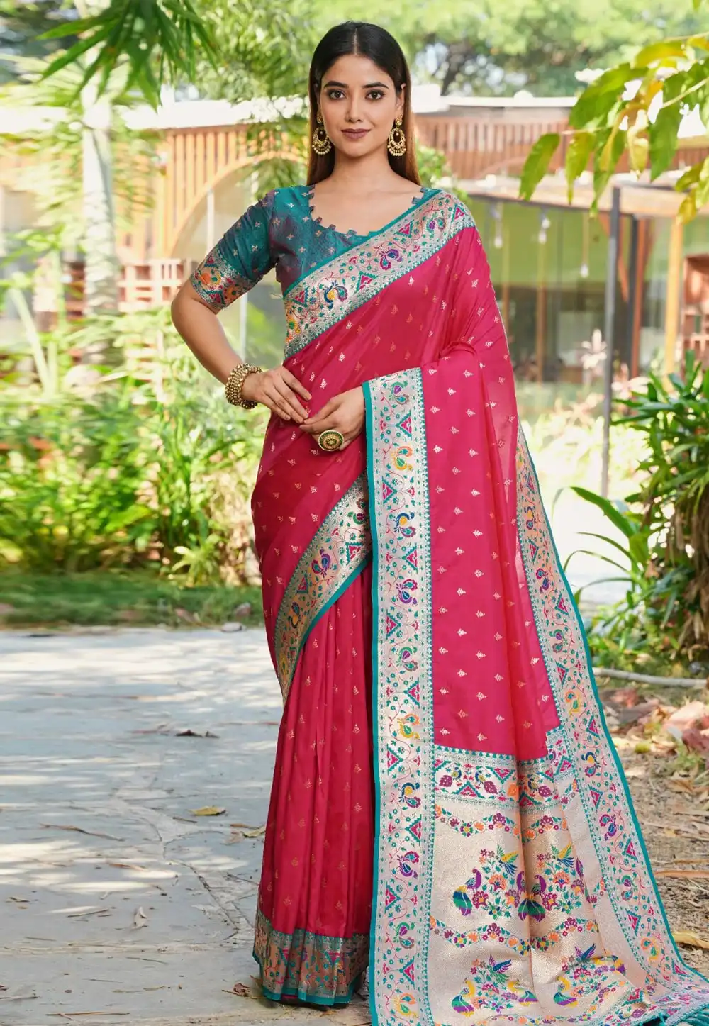 Magenta Silk Paithani Saree 327557