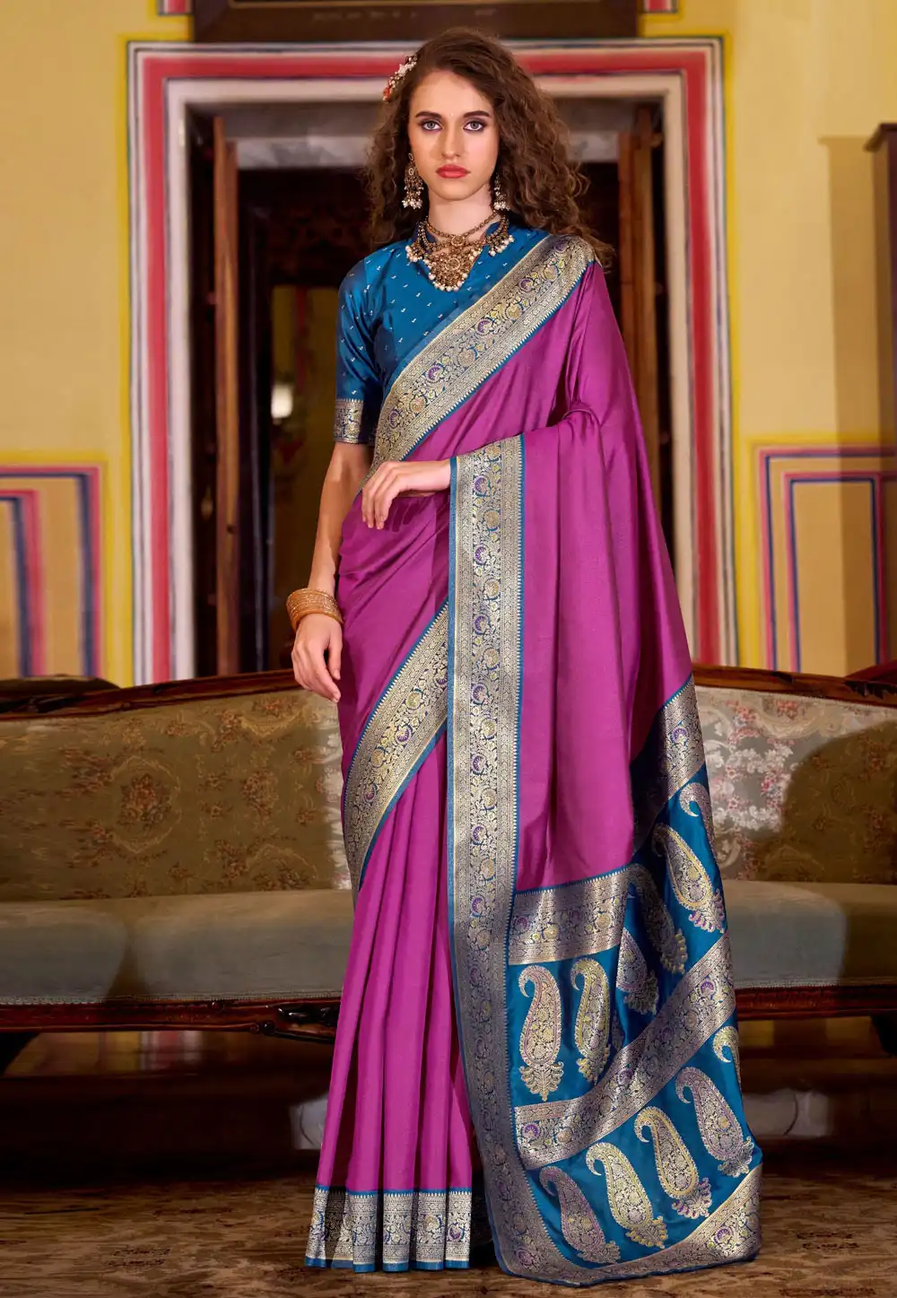 Magenta Silk Paithani Saree 316993