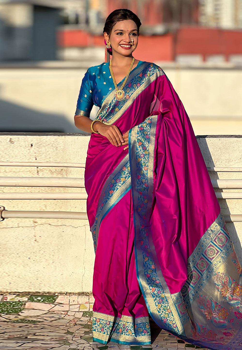Magenta Silk Paithani Saree 326692