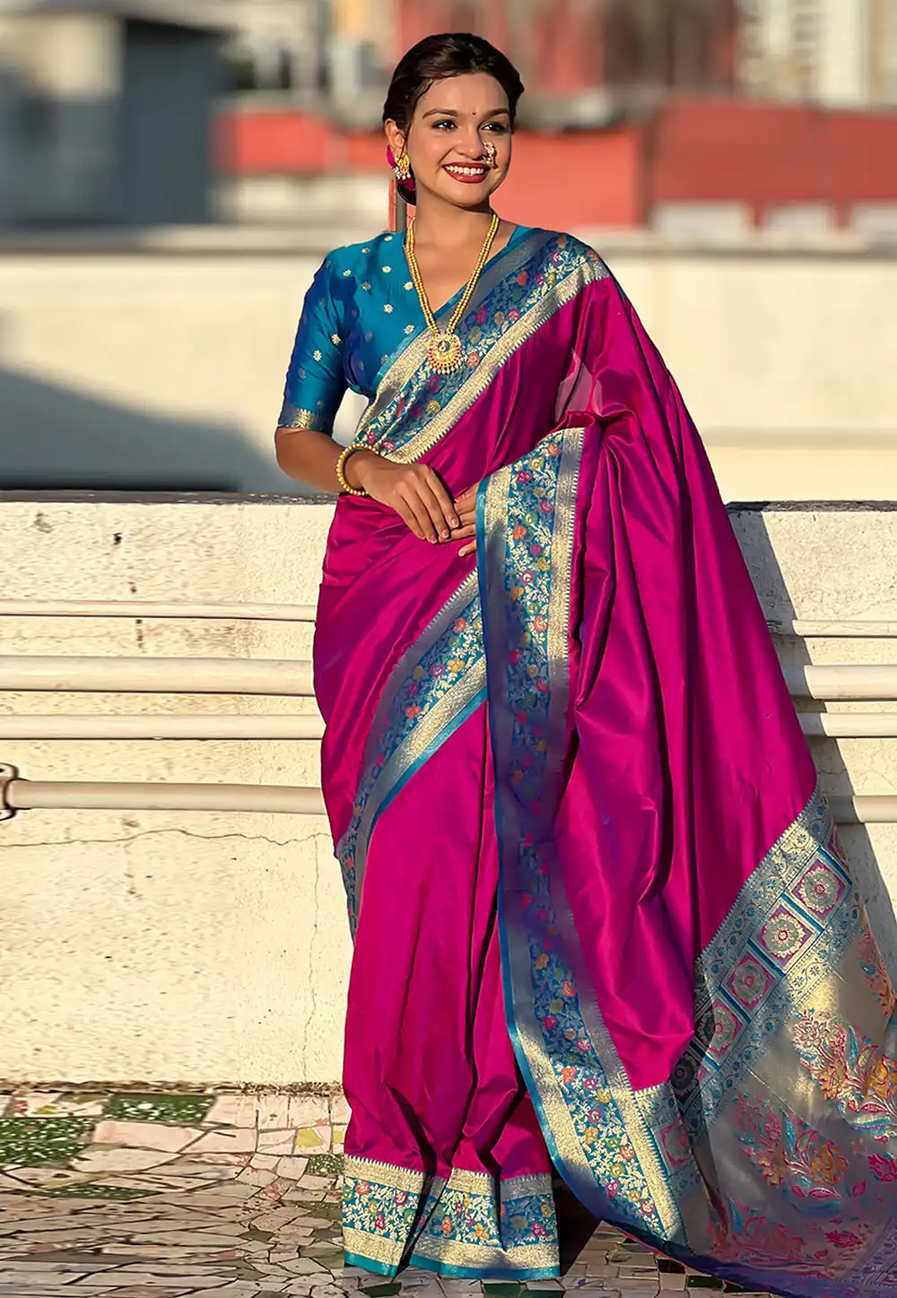 Magenta Silk Paithani Saree 326692