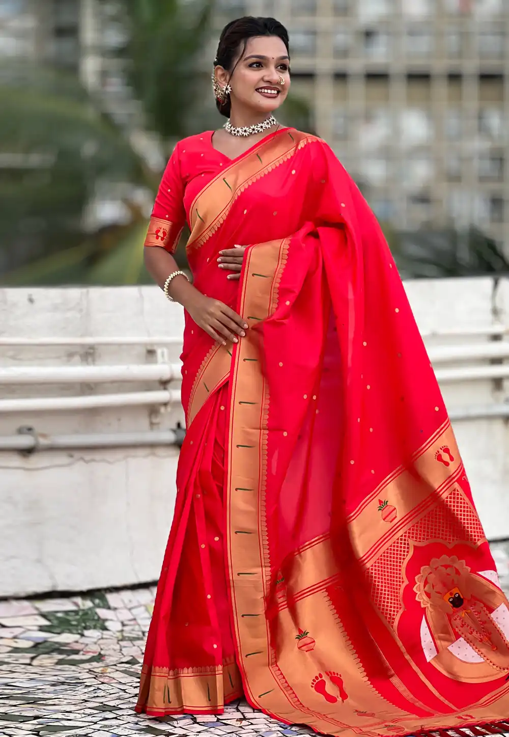 Magenta Silk Saree With Blouse 321051