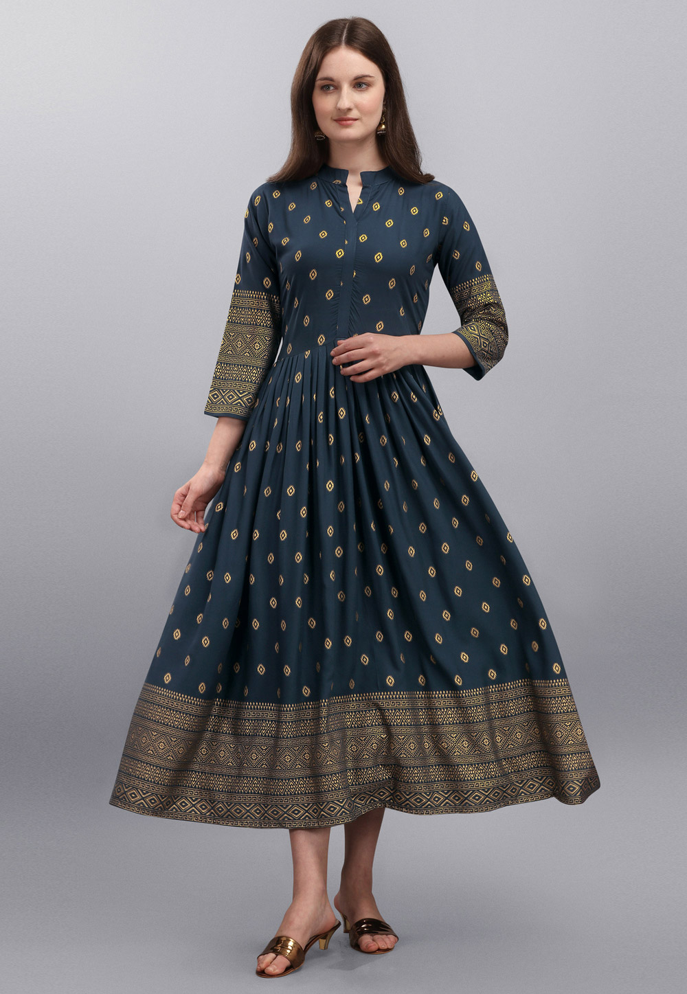Blue Rayon Kurti 224050