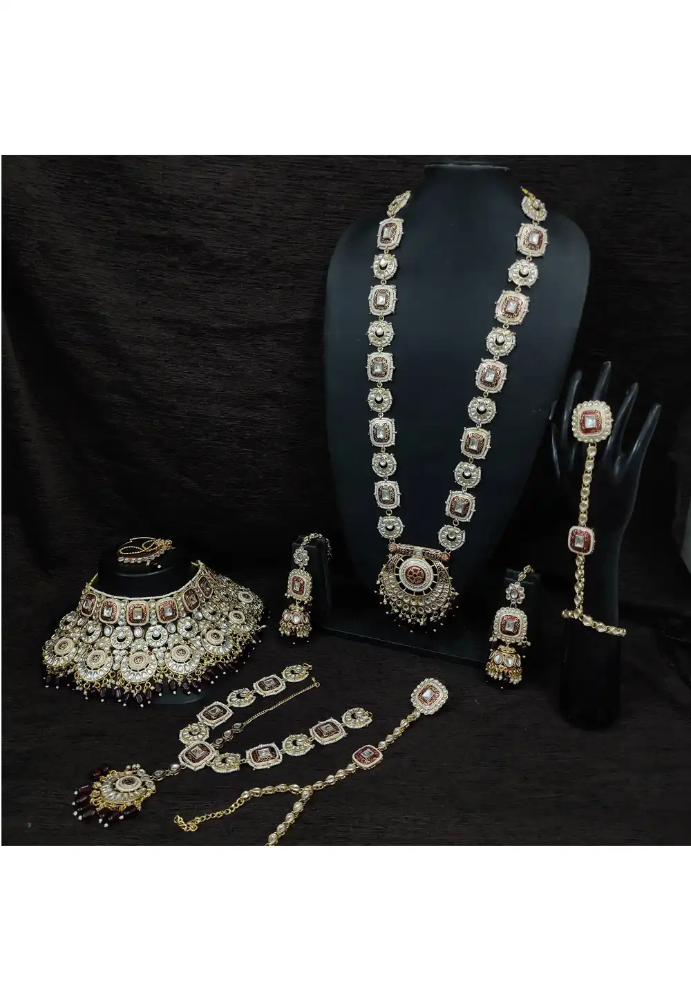 Maroon Alloy Bridal Set 328397