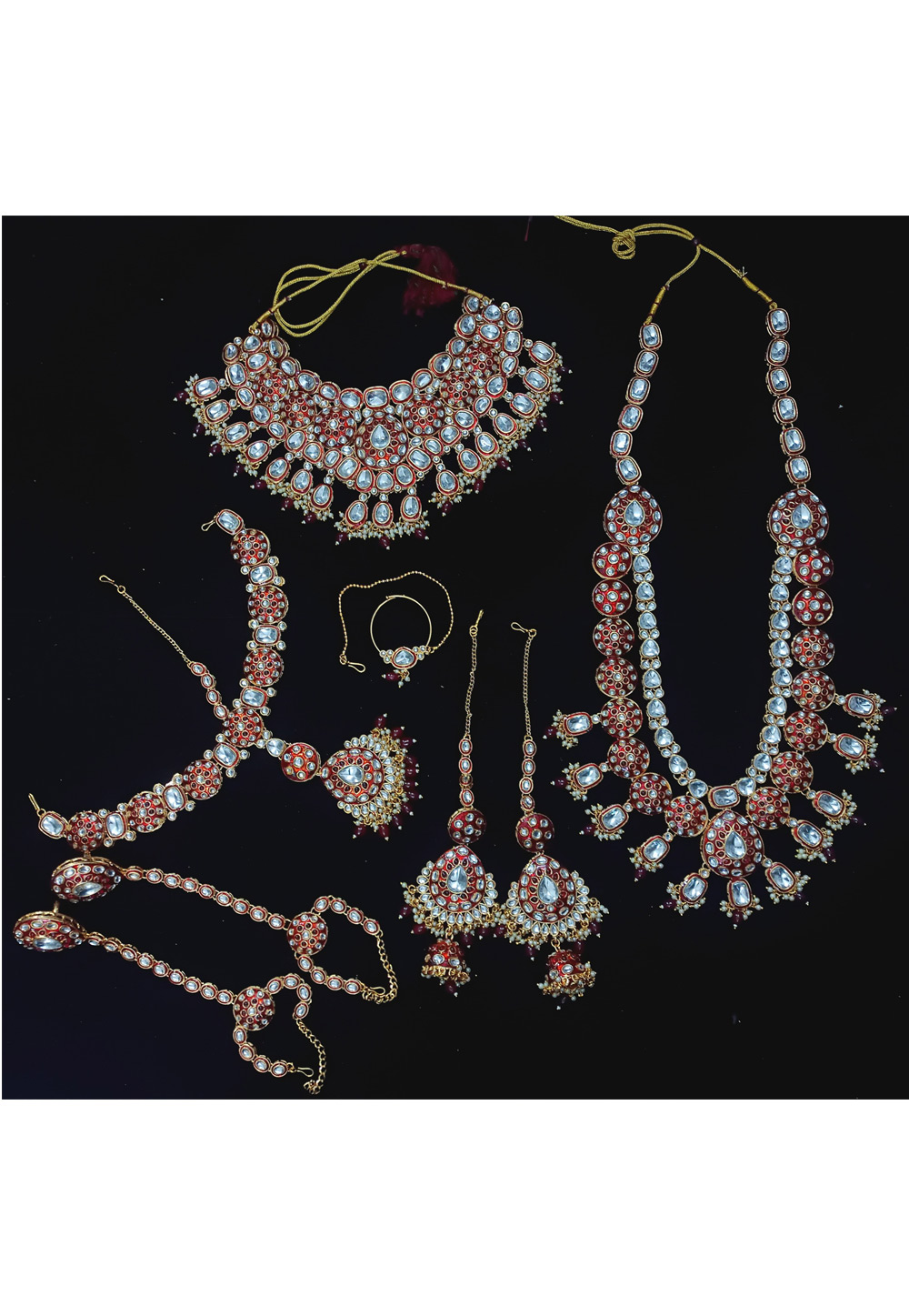 Maroon Alloy Bridal Set 328405