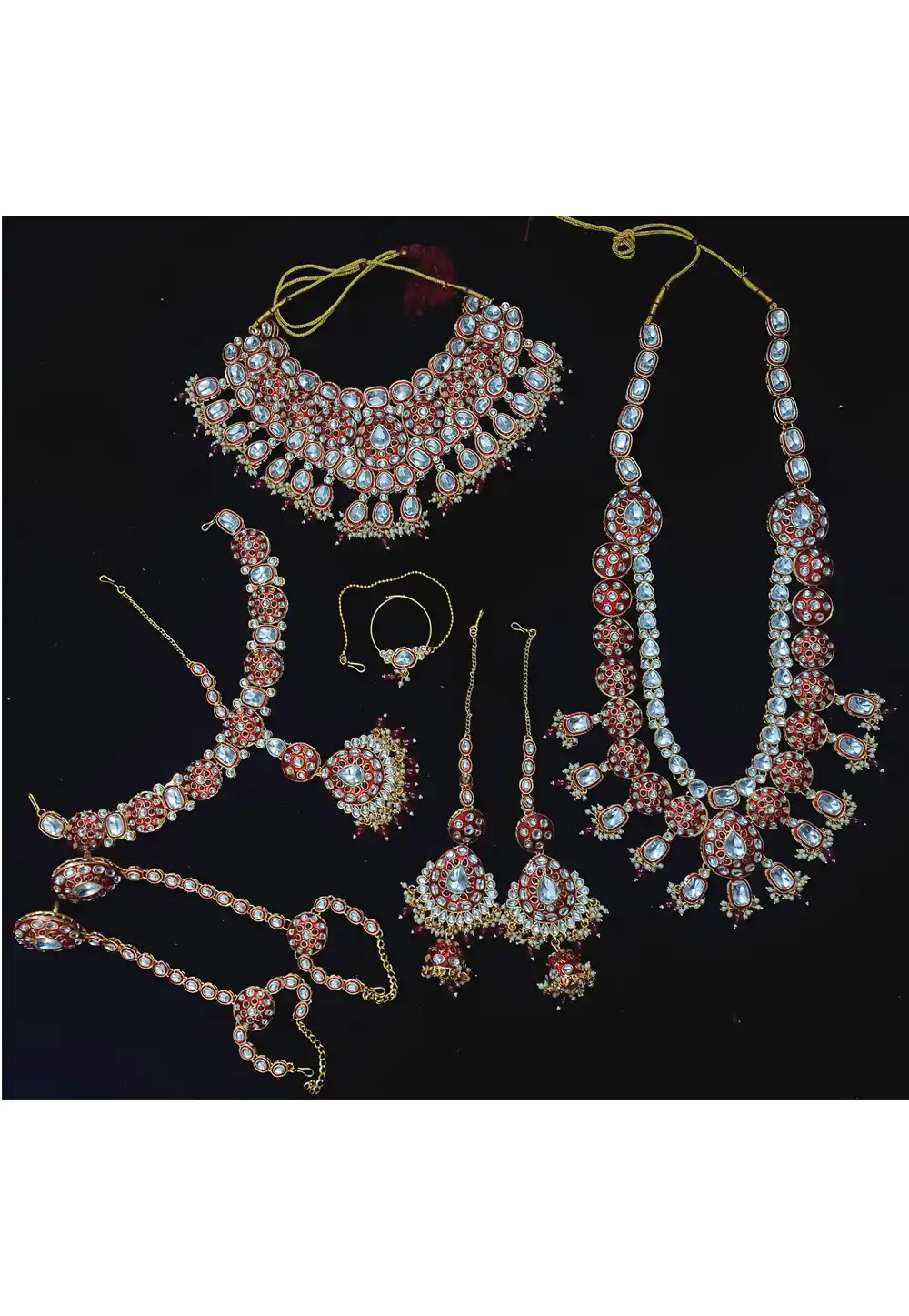 Maroon Alloy Bridal Set 328405
