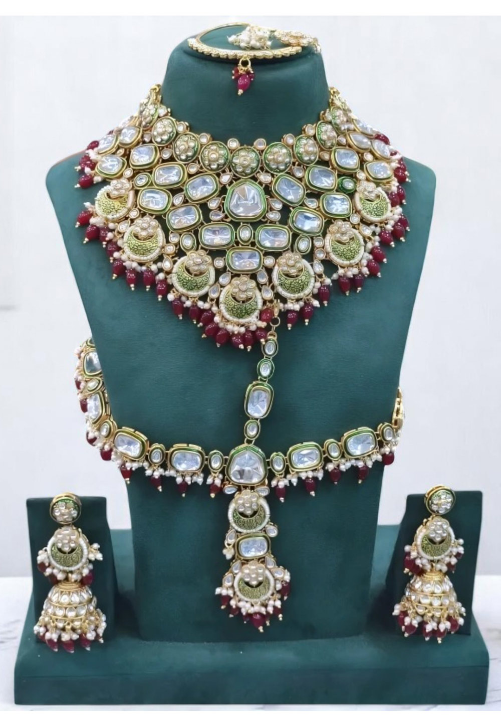 Maroon Alloy Bridal Set 328411