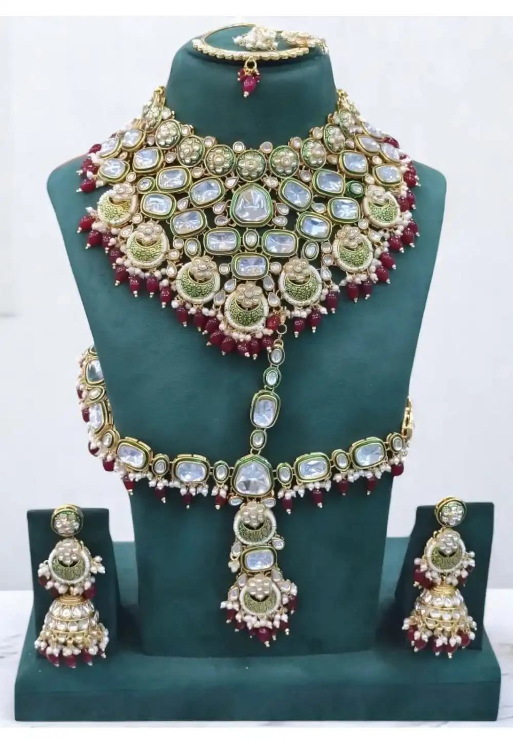 Maroon Alloy Bridal Set 328411