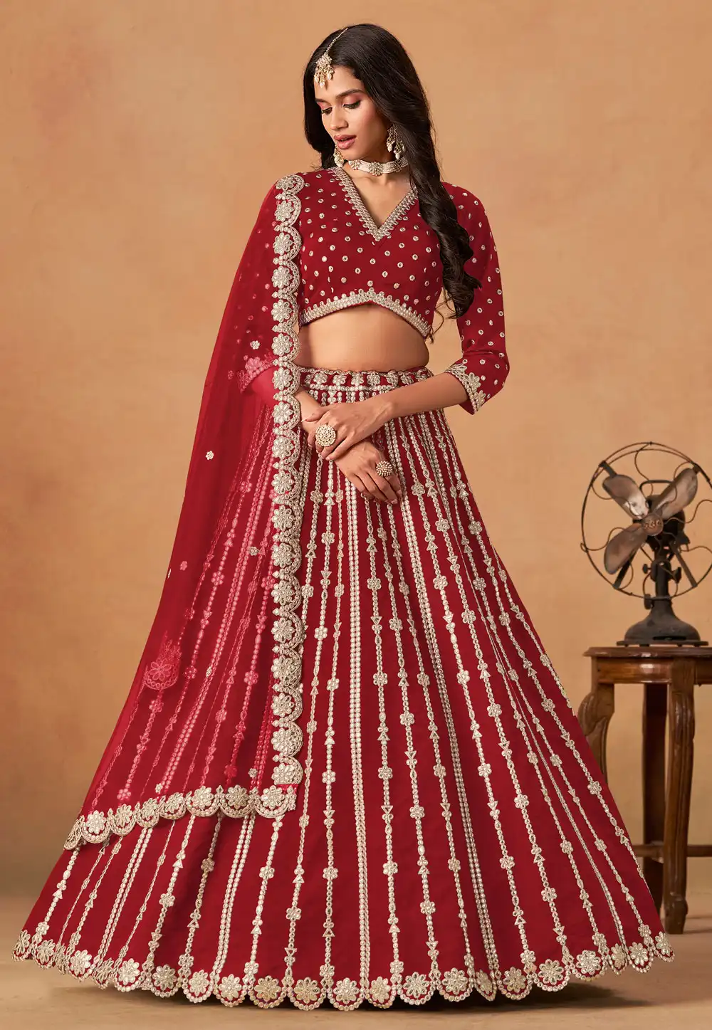 Maroon Art Silk Circular Lehenga Choli 317445
