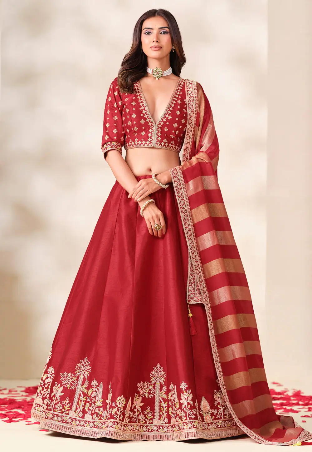 Maroon Art Silk Circular Lehenga Choli 336480