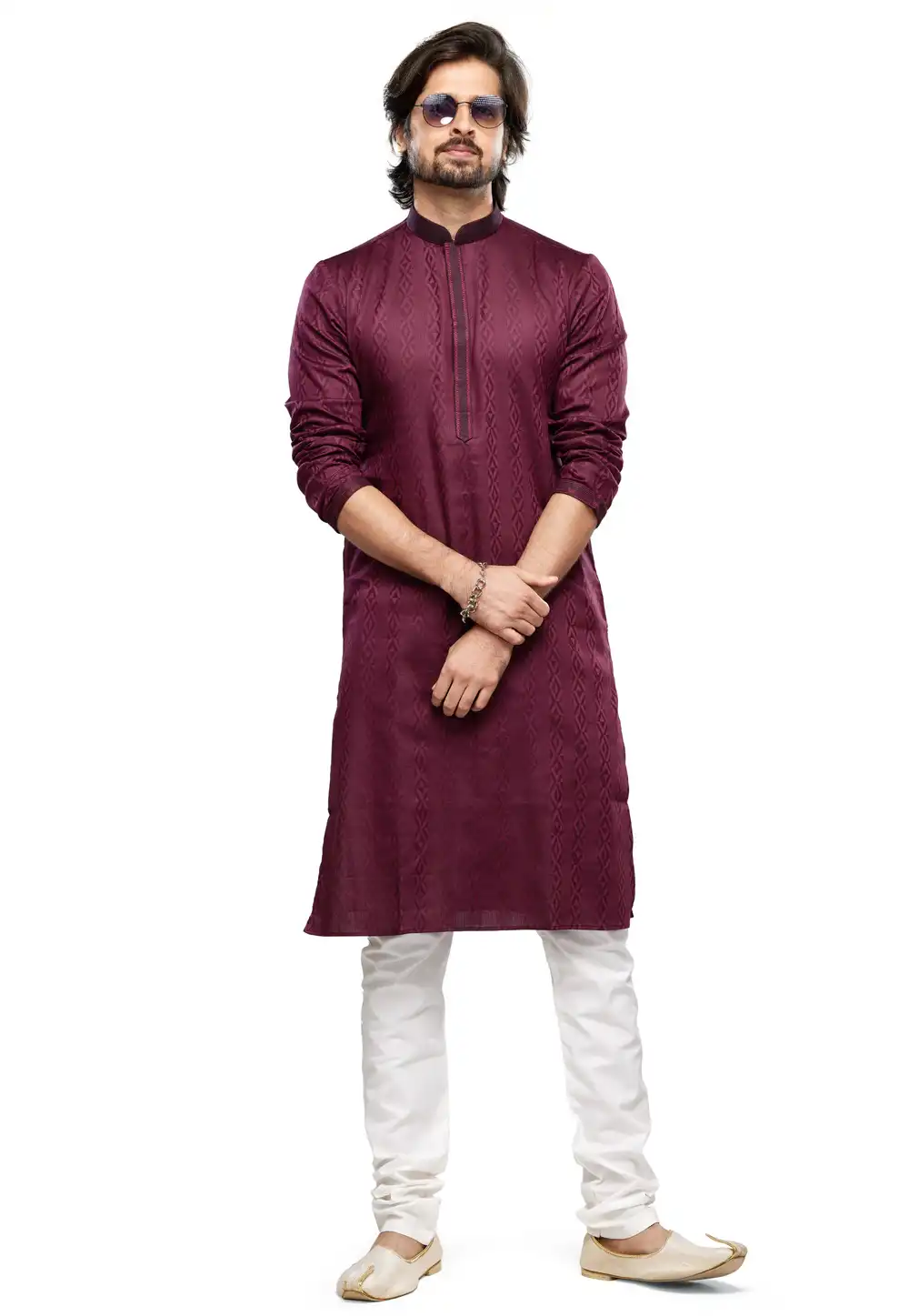 Maroon Art Silk Kurta Pajama 280959