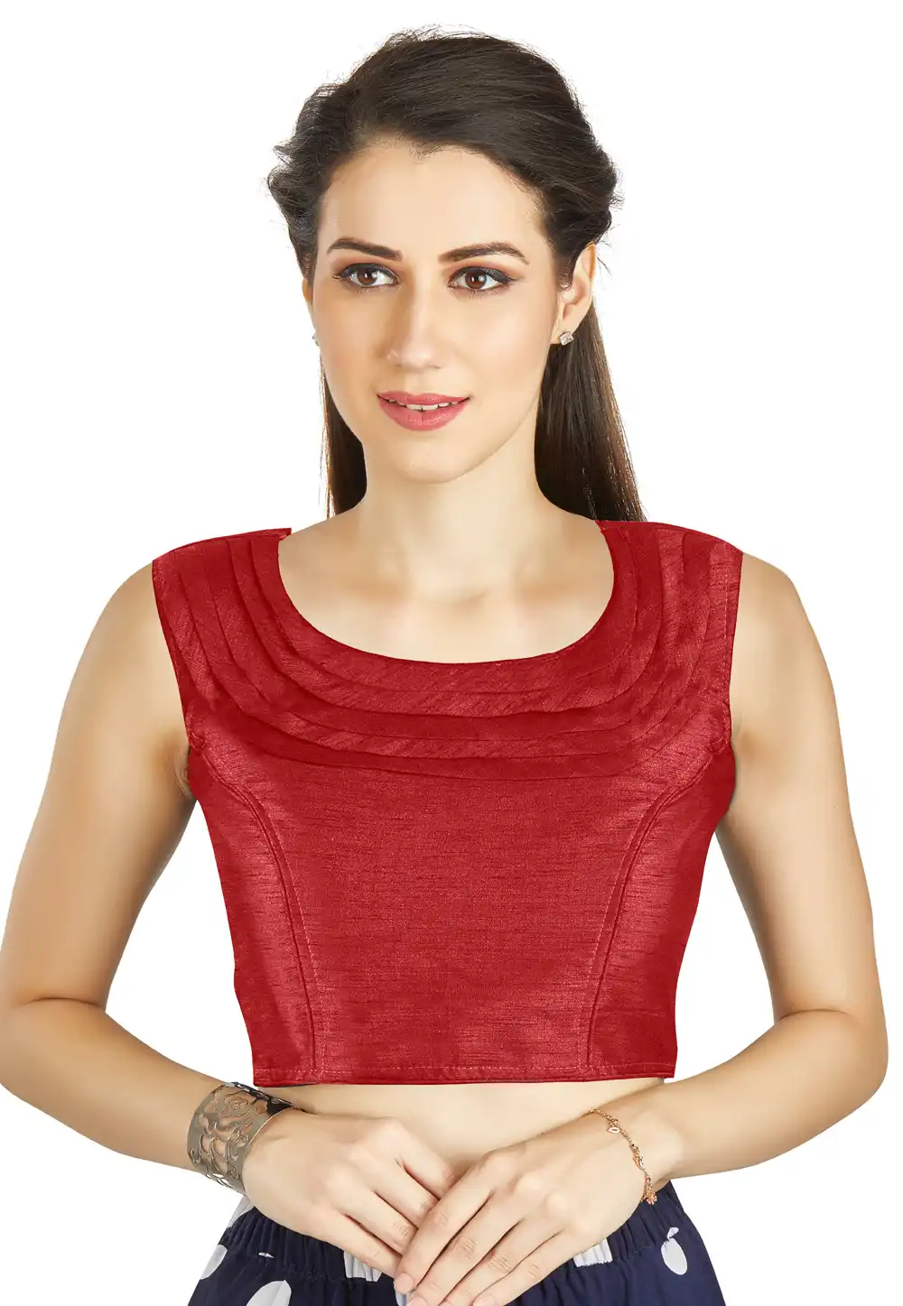 Maroon Art Silk Readymade Blouse 319479