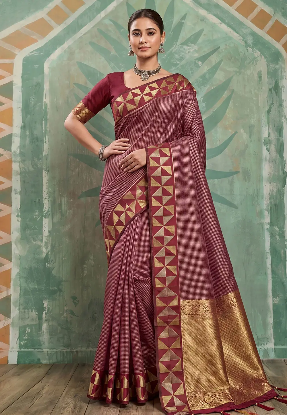 Maroon Art Silk Saree With Blouse 333142