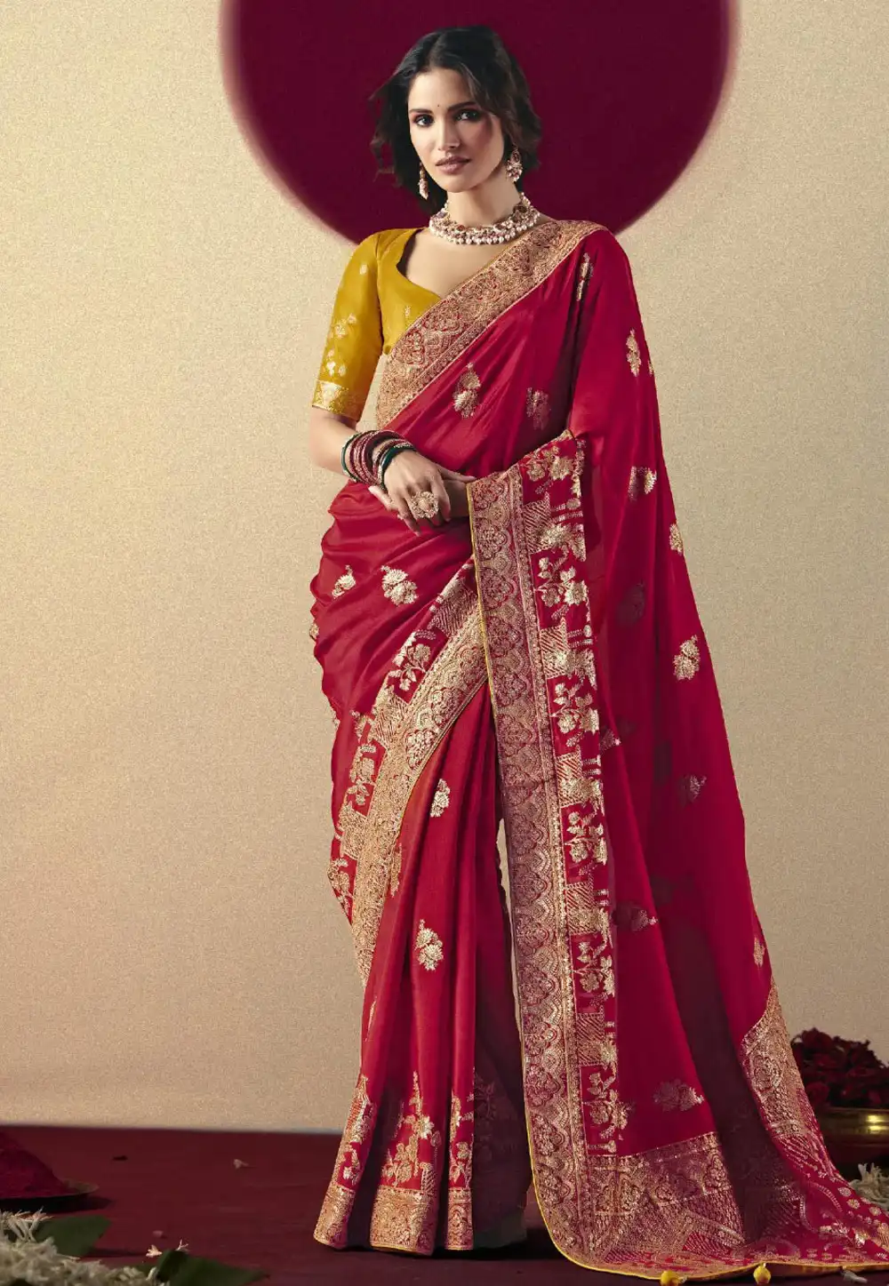 Maroon Bemberg Saree With Blouse 316594