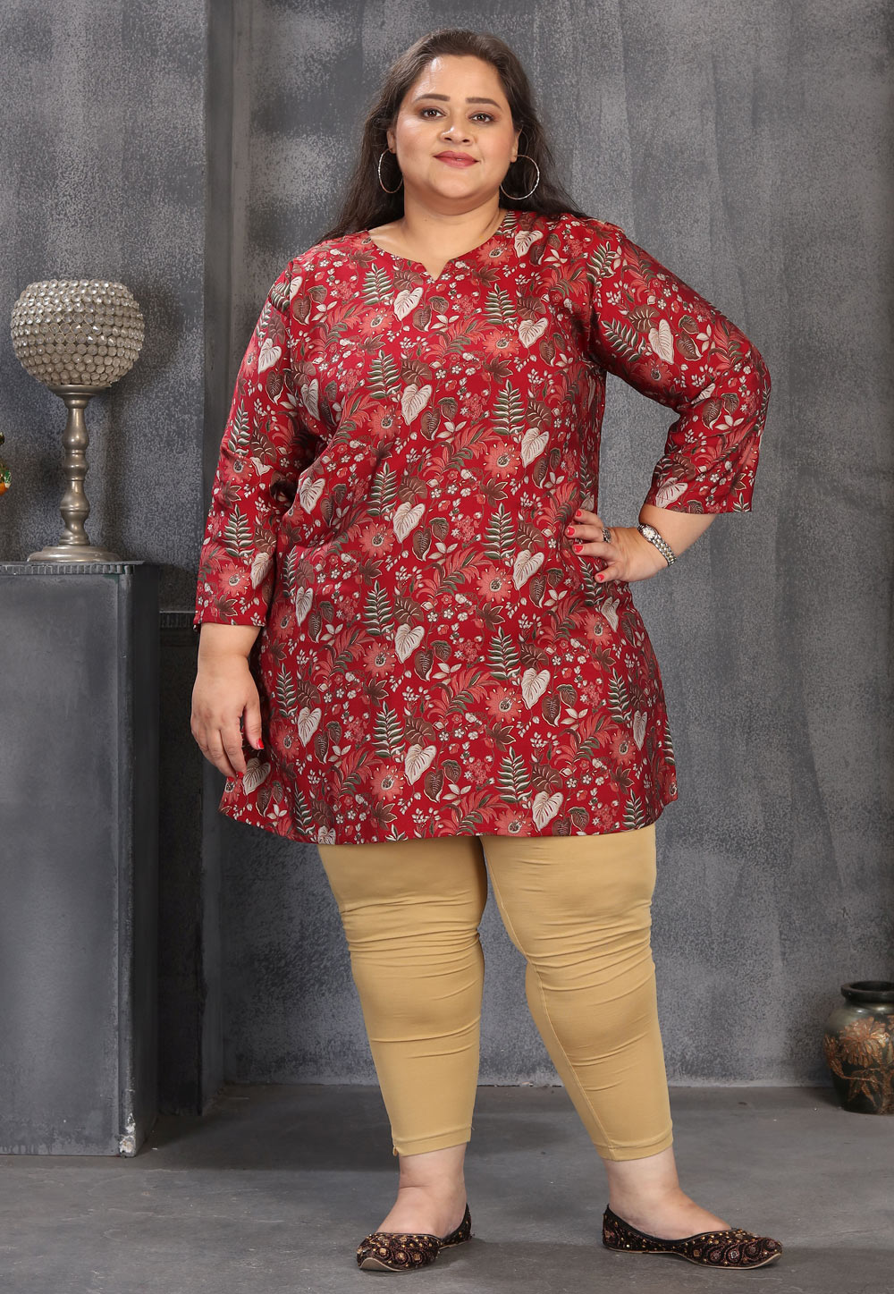 Maroon Chanderi Kurti 319480