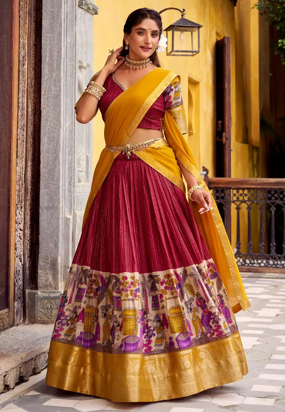 Maroon Chanderi Lehenga Choli 316372