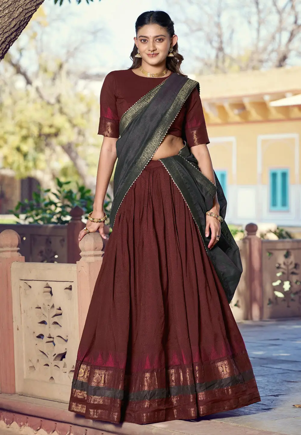 Maroon Chanderi Lehenga Choli 337245