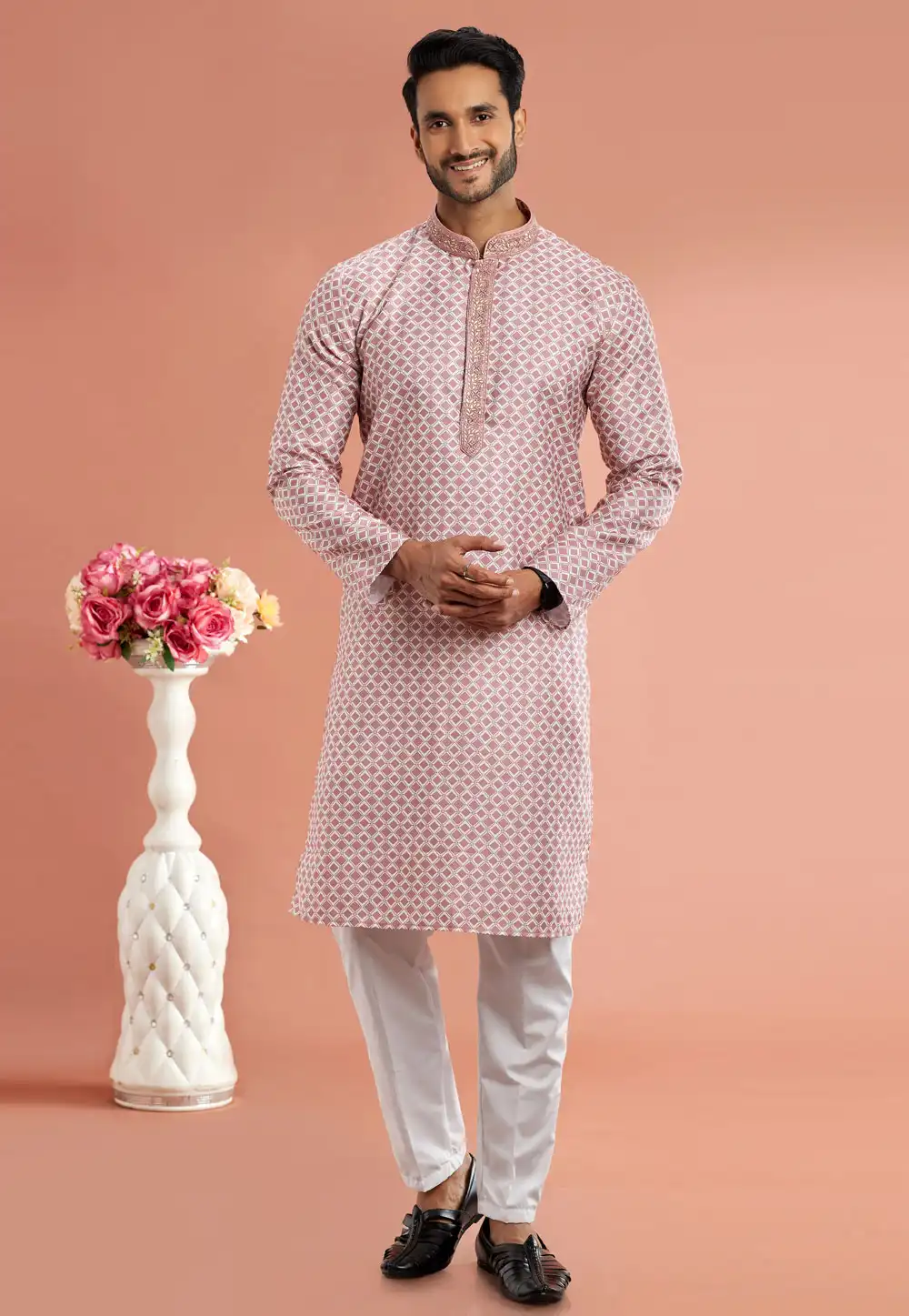 Maroon Cotton Kurta Pajama 283324