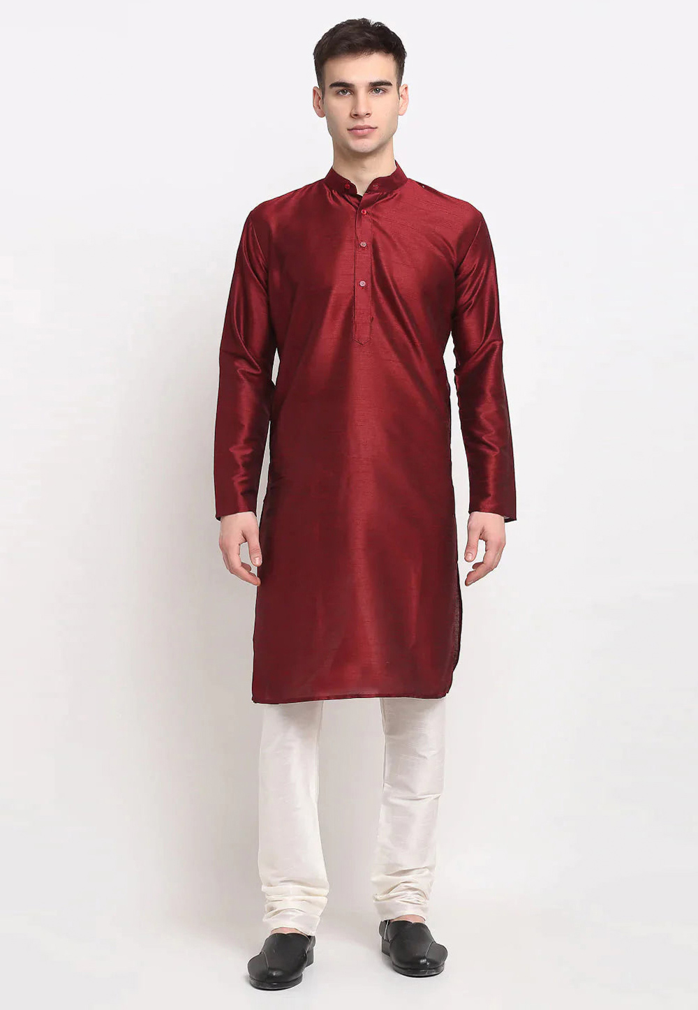 Maroon Cotton Kurta Pajama 281608