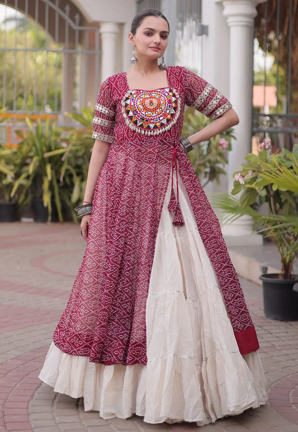 Maroon Cotton Navratri Chaniya Choli 332607