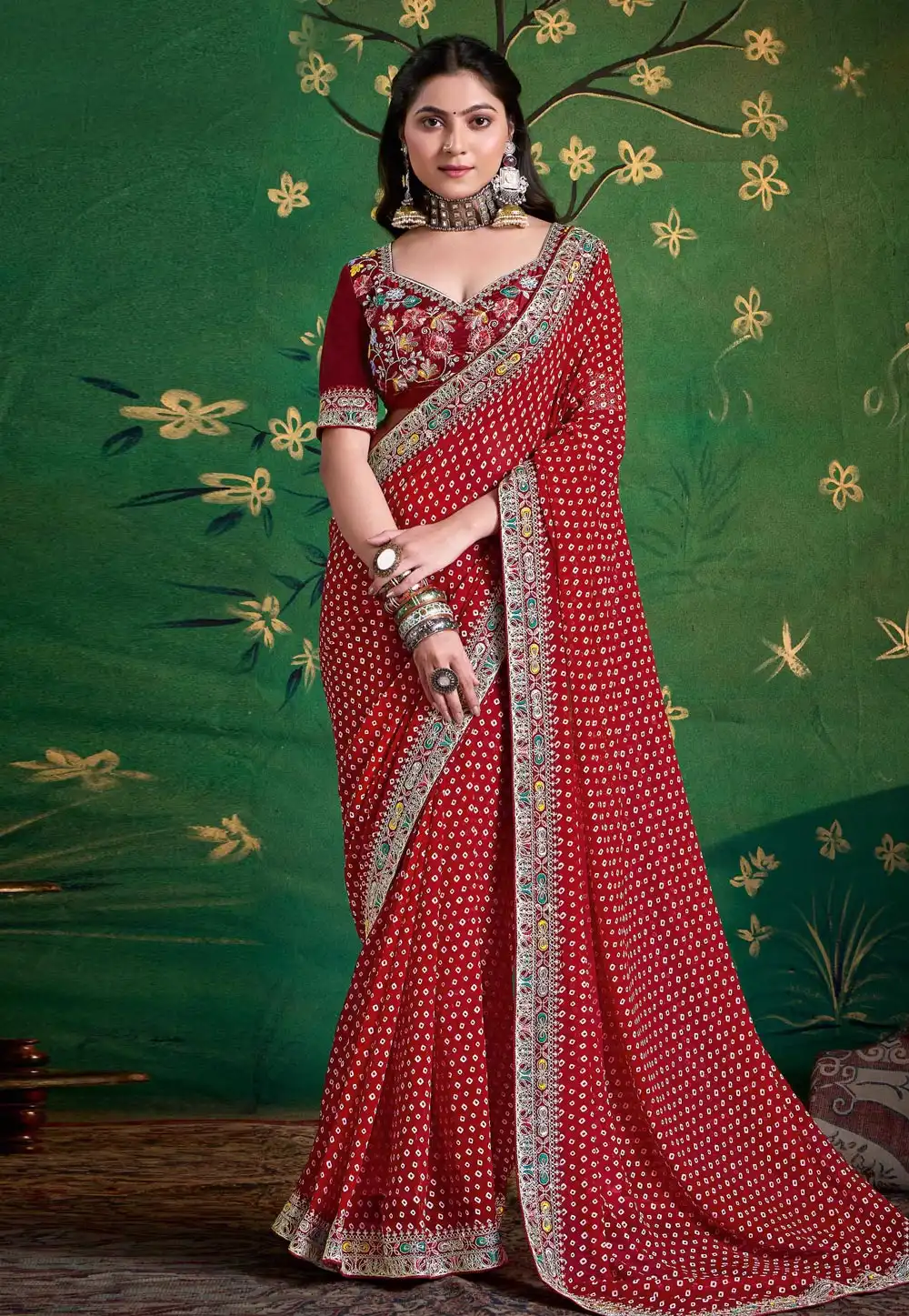 Maroon Georgette Saree With Blouse 319510