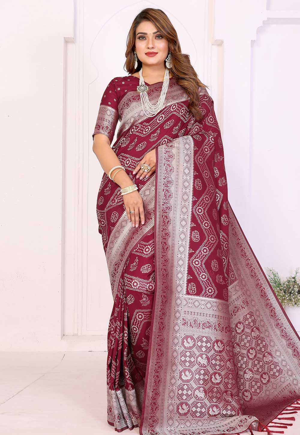 Maroon Georgette Saree With Blouse 321336
