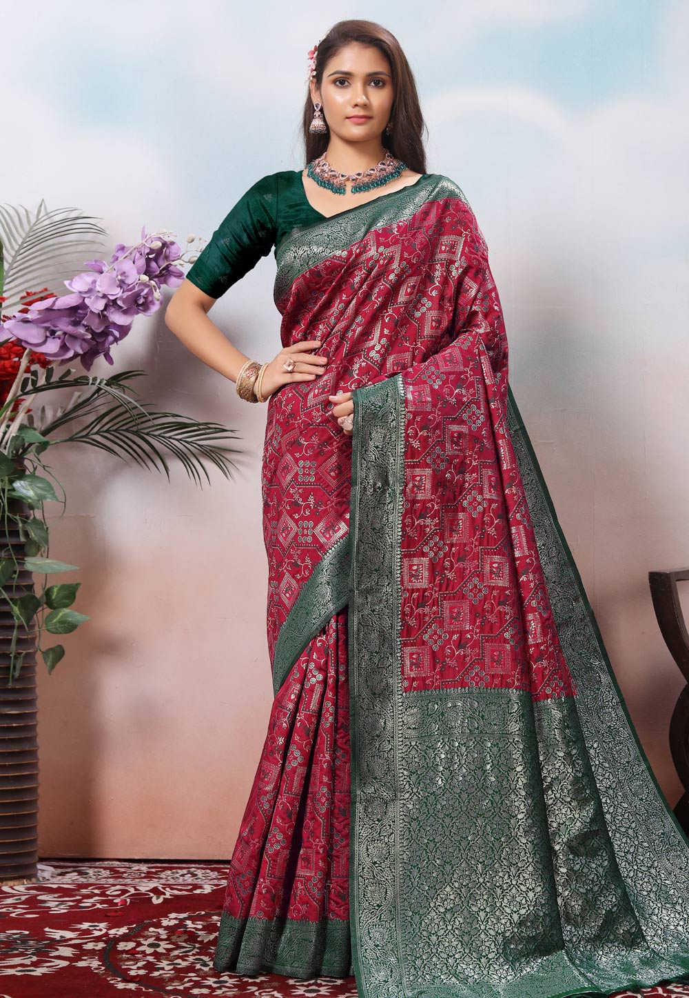 Maroon Kanjivaram Silk Saree 307714