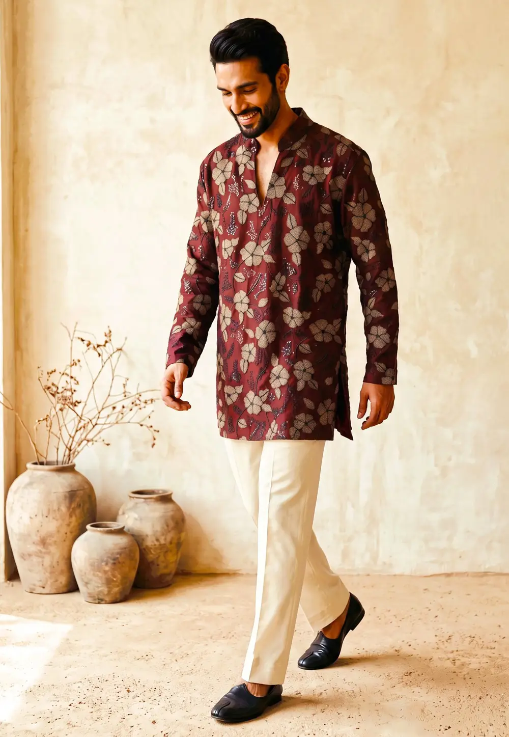 Maroon Lachka Kurta Pajama 337205