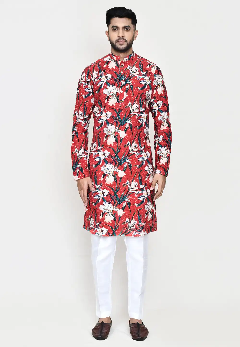 Maroon Rayon Kurta Pajama 306086