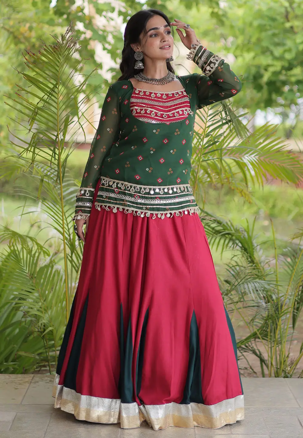 Maroon Rayon Navratri Chaniya Choli 333949