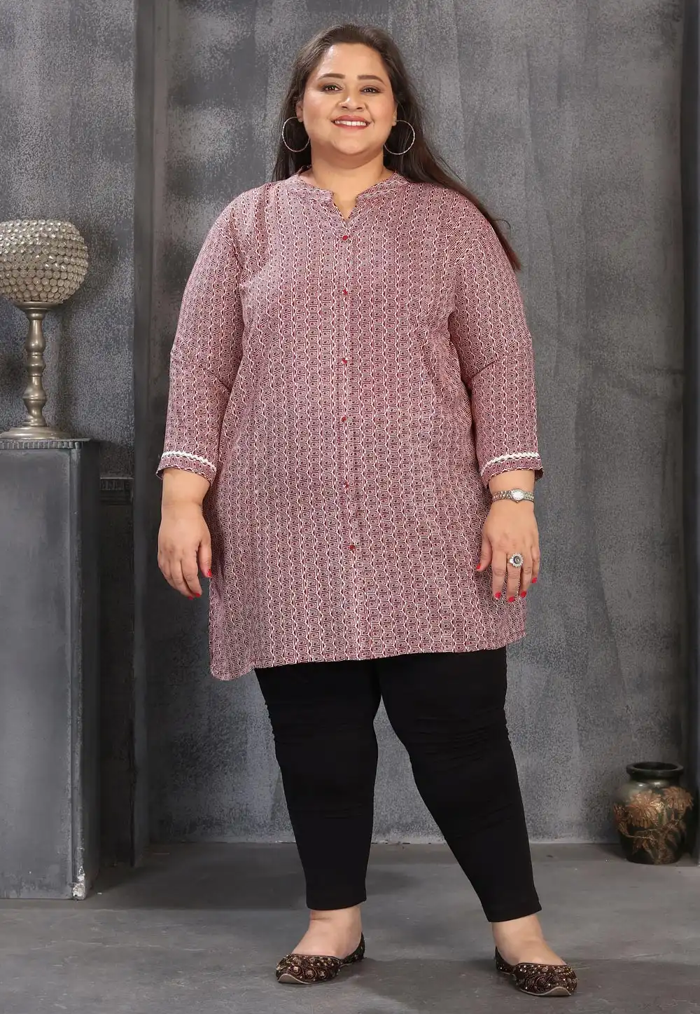 Maroon Rayon Tunic 319483