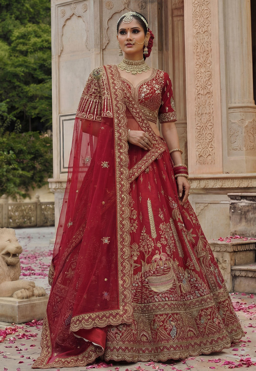 Maroon Silk Bridal Lehenga Choli 322448