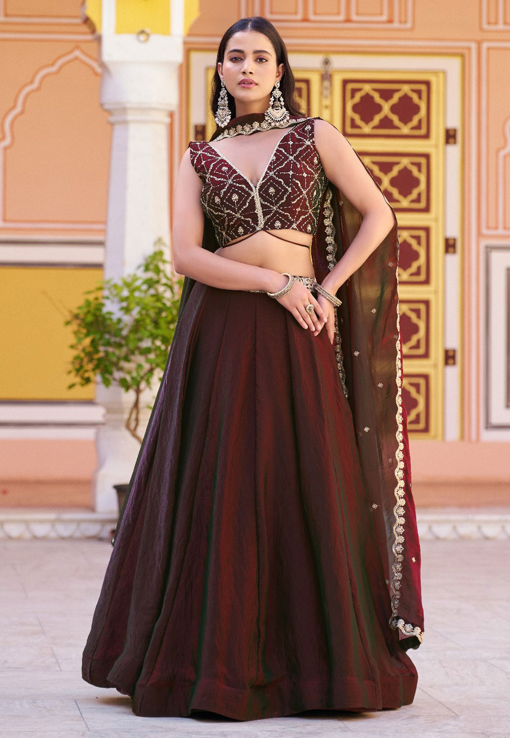 Maroon Silk Lehenga Choli 328819