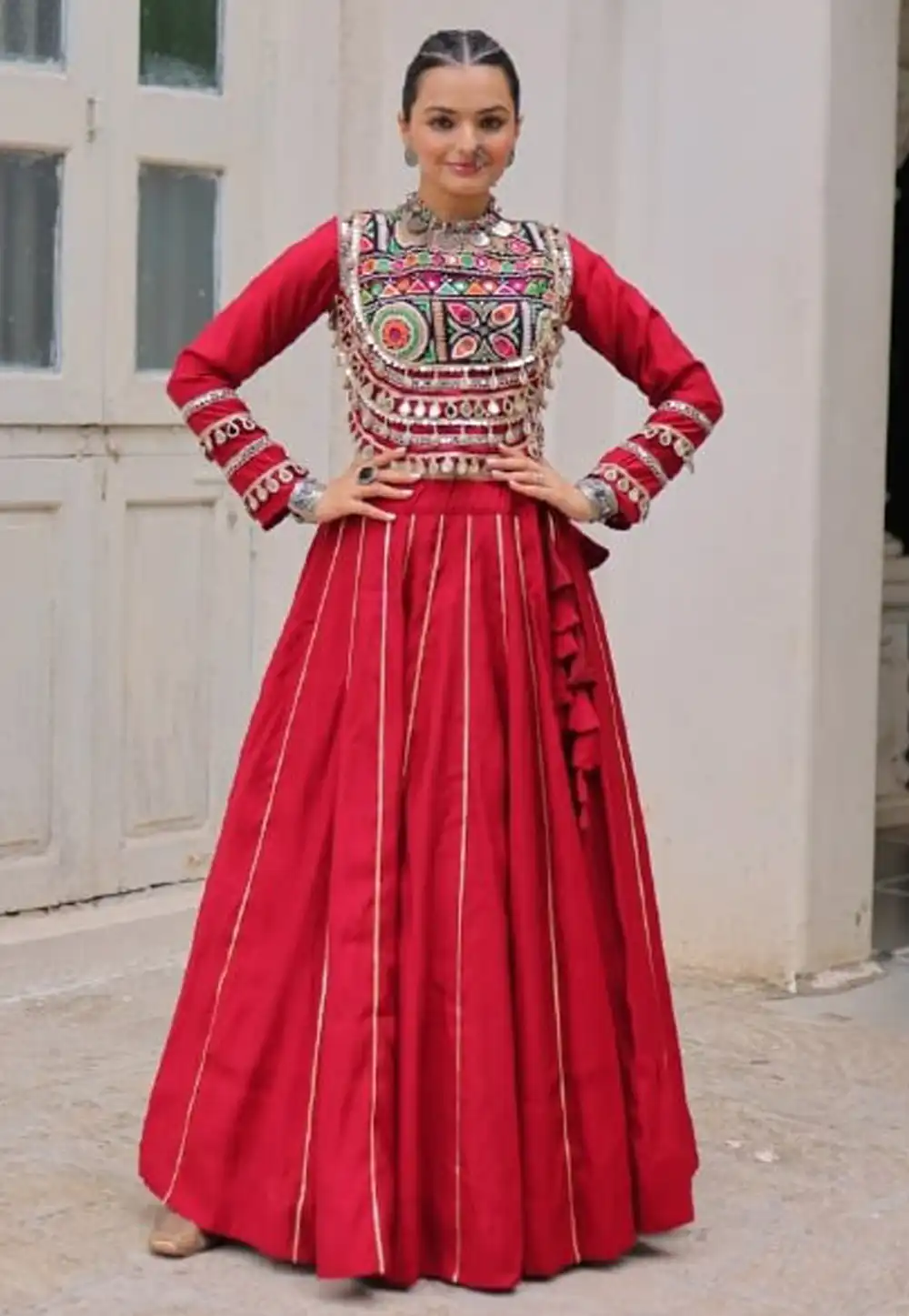 Maroon Silk Navratri Chaniya Choli 316333