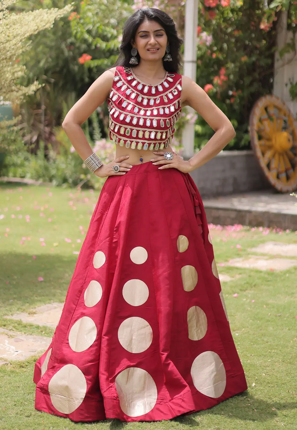 Maroon Silk Navratri Chaniya Choli 331592
