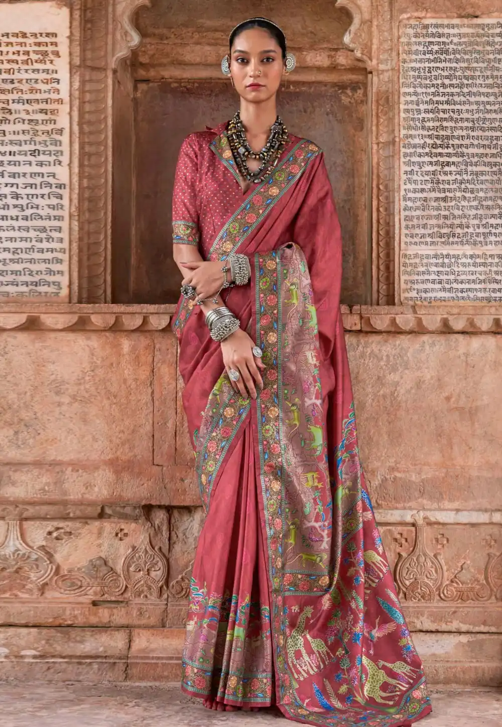 Maroon Silk Saree With Blouse 317575
