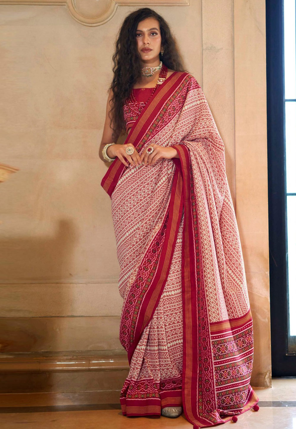 Maroon Silk Saree With Blouse 321116