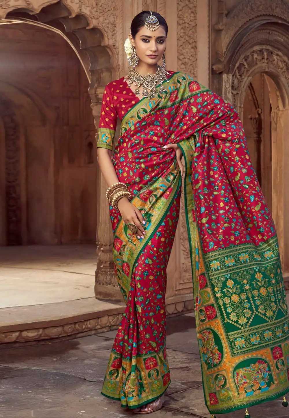 Maroon Silk Saree With Blouse 316613