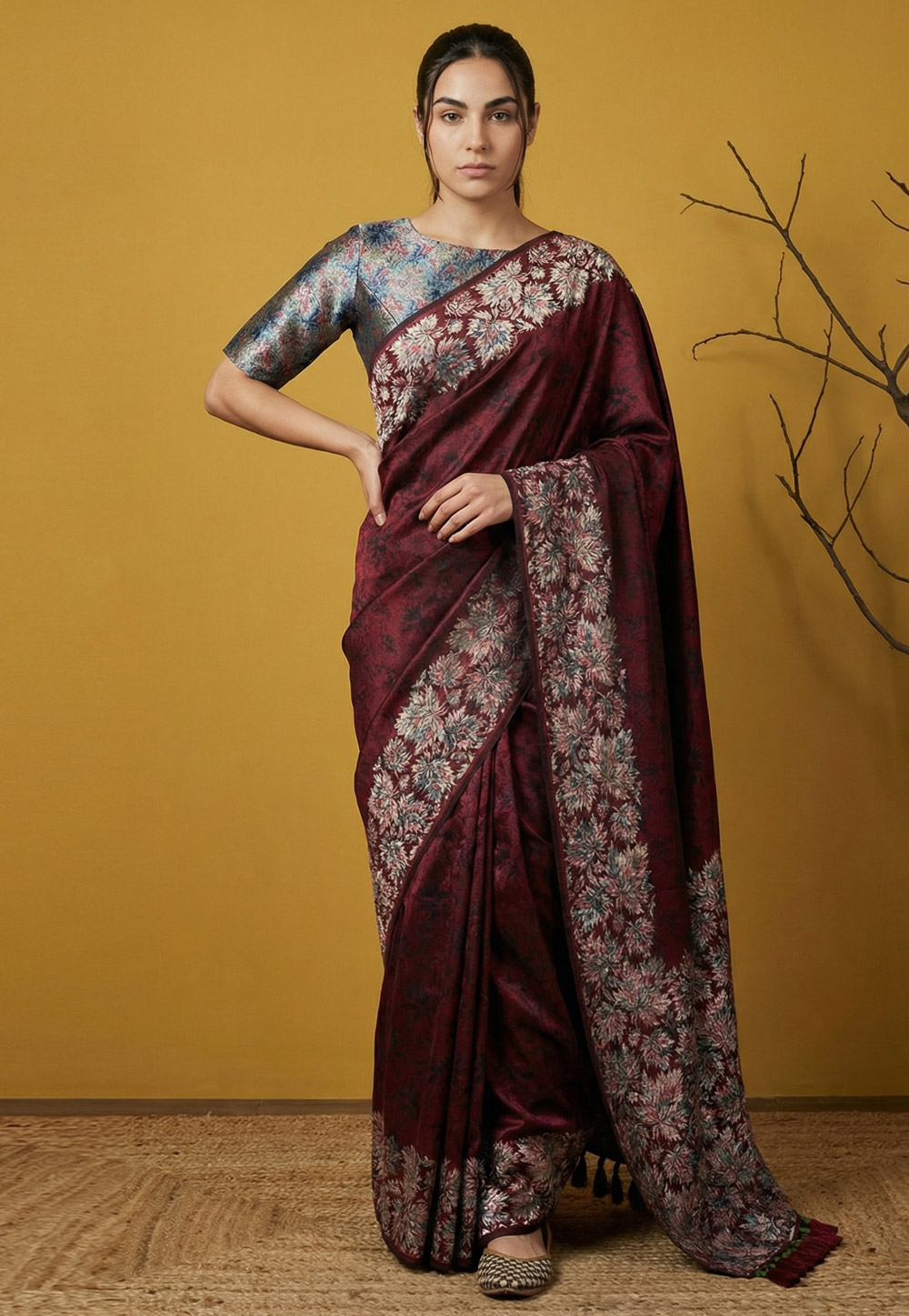 Maroon Silk Saree With Blouse 326732