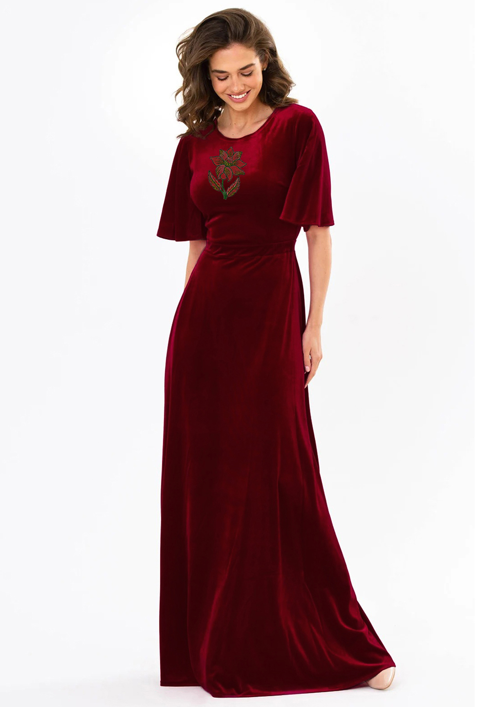Maroon Velvet Gown 306866