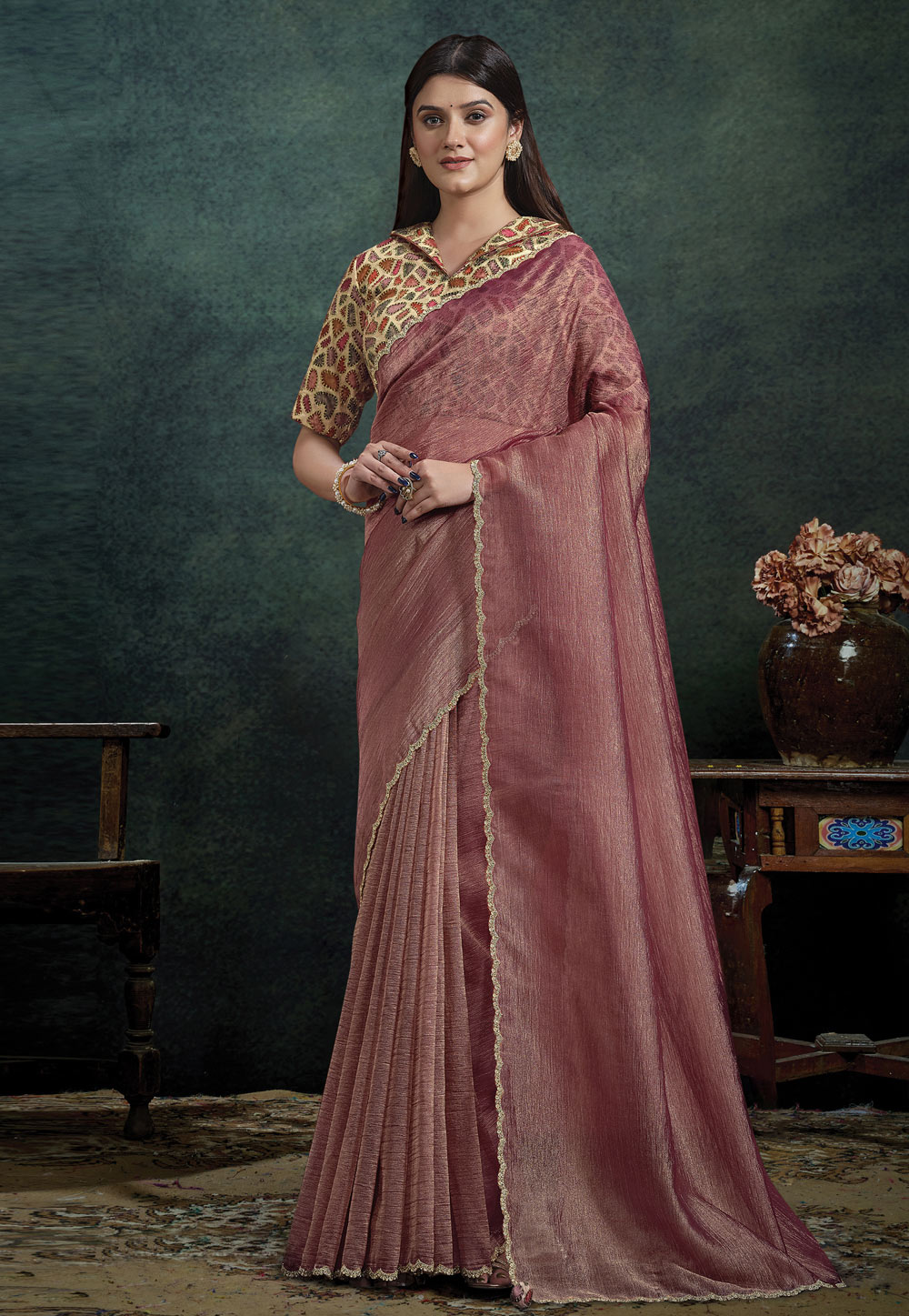 Mauve Banarasi Saree 322384