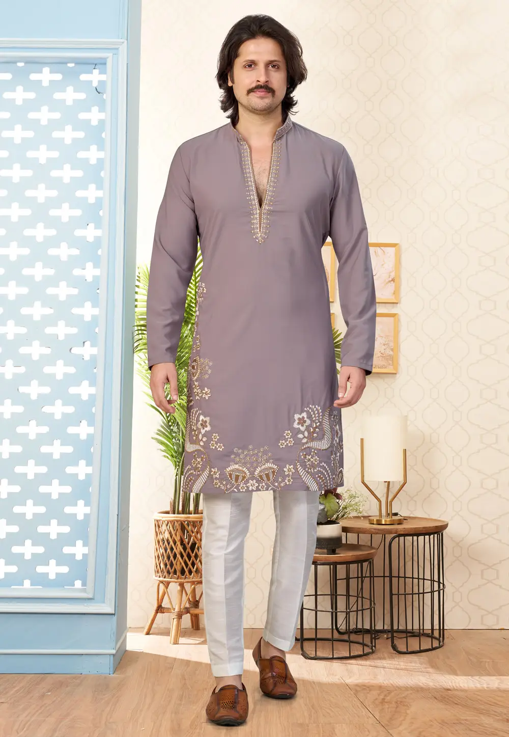 Mauve Lachka Kurta Pajama 335943