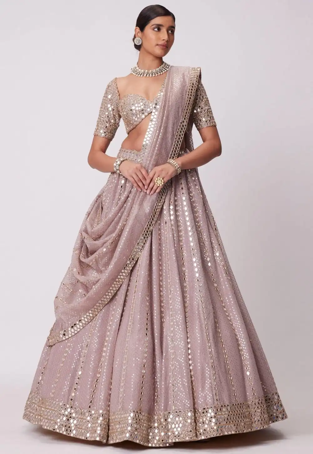 Mauve Viscose Circular Lehenga Choli 325776